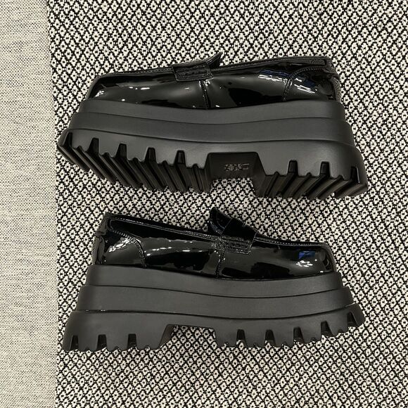 AZALEA WANG Aleo Platform Penny Loafer in Black Patent NEW - Picture 8 of 10